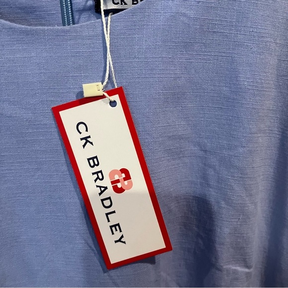 NWT CK Bradley Light Blue Sleeveless Dress, Me, Ruffle Print Hem GirlCore - Picture 3 of 9